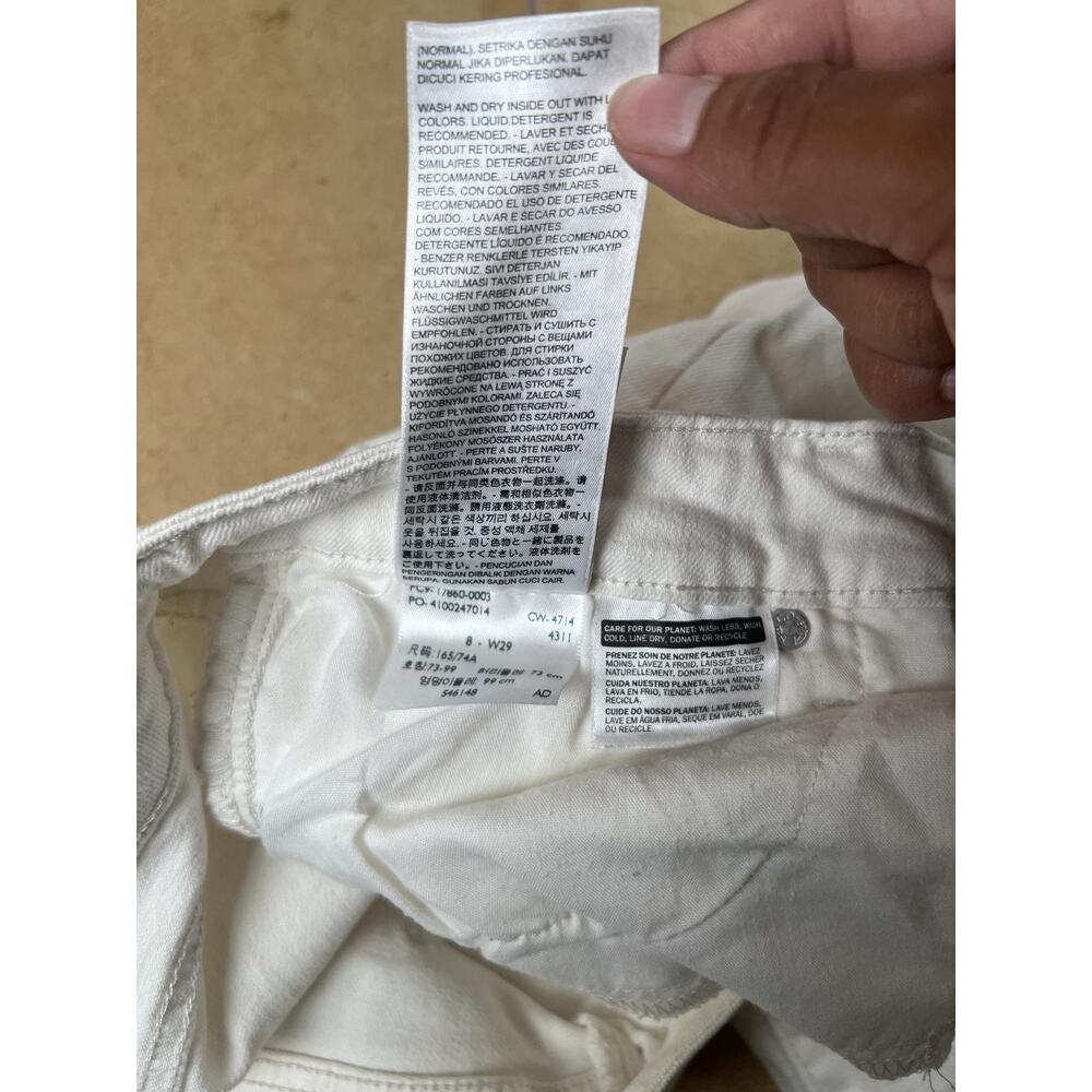 Levi's Pants Womens 8 White Denim Ankle Slim Stretch Pockets Zip Flat Front - Picture 7 of 8
